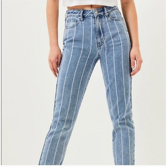 2 for $20  PacSun Striped Mom Jeans High Rise Size 26 - Picture 2 of 10